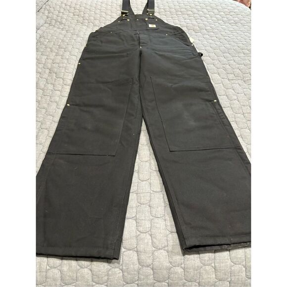 Men’s black Carhartt hooded coat and bib overalls. Size XL/38/32 - Picture 8 of 16